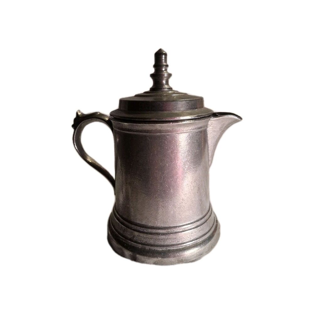 Vintage Eales 1779 Fine English Pewter Creamer Pitcher With Lid 5 Inches